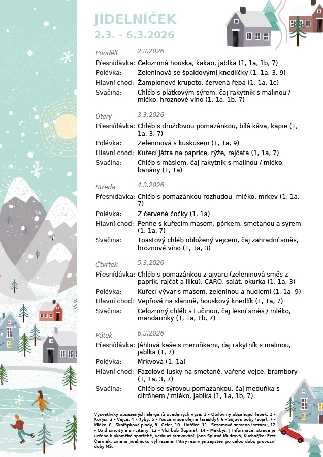 jídelníček